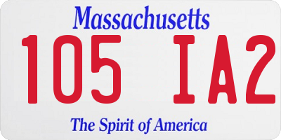 MA license plate 105IA2