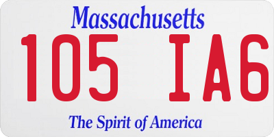 MA license plate 105IA6