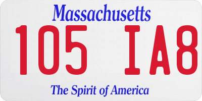 MA license plate 105IA8