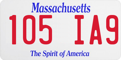 MA license plate 105IA9