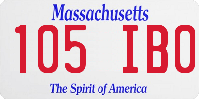 MA license plate 105IB0