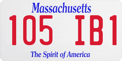 MA license plate 105IB1