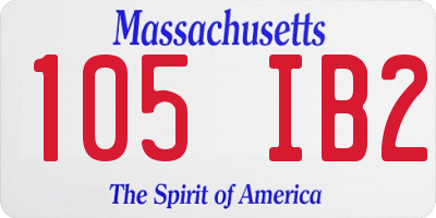 MA license plate 105IB2