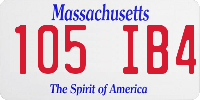 MA license plate 105IB4