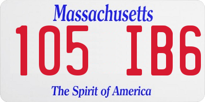 MA license plate 105IB6