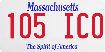 MA license plate 105IC0