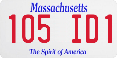 MA license plate 105ID1