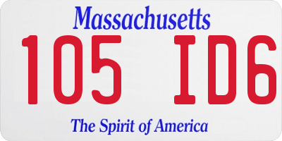 MA license plate 105ID6