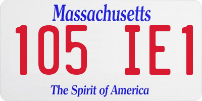 MA license plate 105IE1