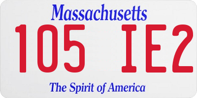 MA license plate 105IE2