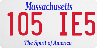 MA license plate 105IE5