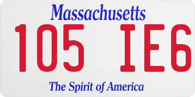 MA license plate 105IE6
