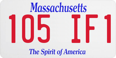 MA license plate 105IF1