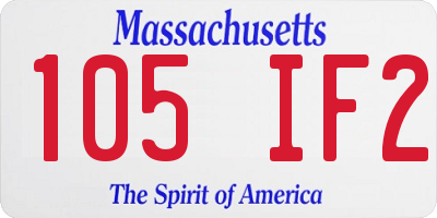MA license plate 105IF2