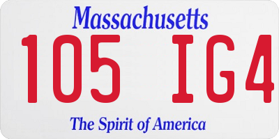 MA license plate 105IG4
