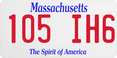 MA license plate 105IH6