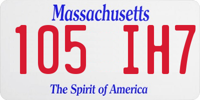 MA license plate 105IH7