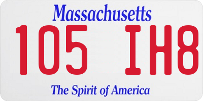 MA license plate 105IH8