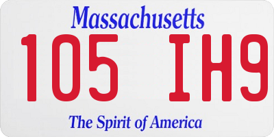 MA license plate 105IH9