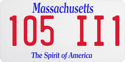 MA license plate 105II1