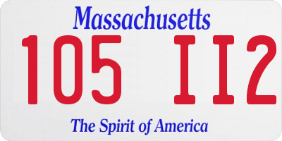 MA license plate 105II2