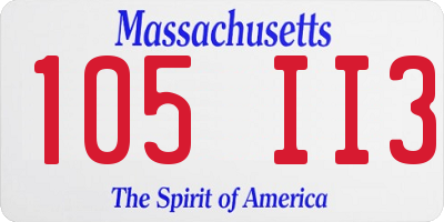MA license plate 105II3