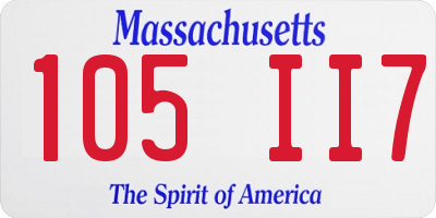 MA license plate 105II7