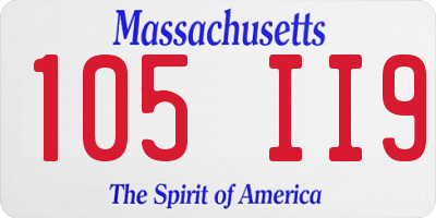 MA license plate 105II9