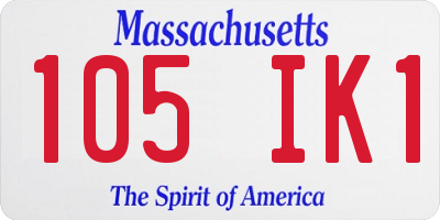 MA license plate 105IK1
