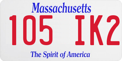 MA license plate 105IK2