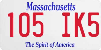 MA license plate 105IK5