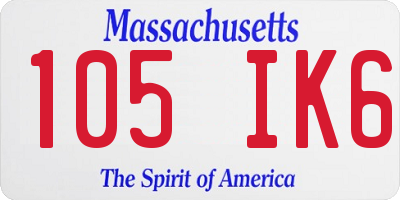 MA license plate 105IK6