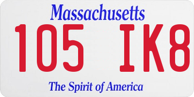 MA license plate 105IK8