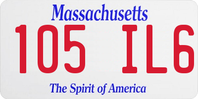 MA license plate 105IL6