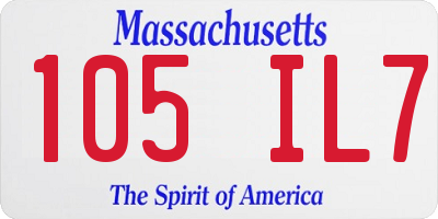 MA license plate 105IL7