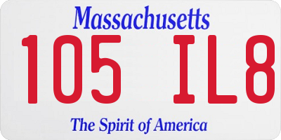 MA license plate 105IL8