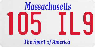 MA license plate 105IL9