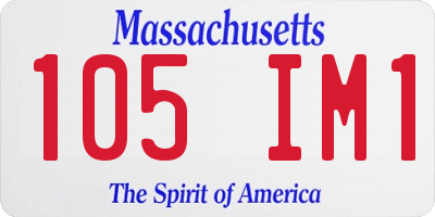 MA license plate 105IM1