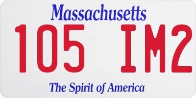 MA license plate 105IM2