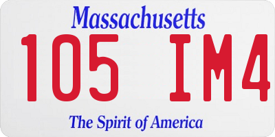 MA license plate 105IM4