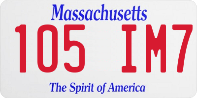 MA license plate 105IM7