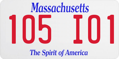MA license plate 105IO1