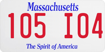 MA license plate 105IO4