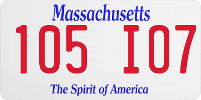 MA license plate 105IO7