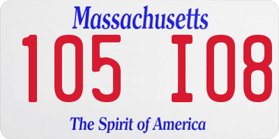MA license plate 105IO8
