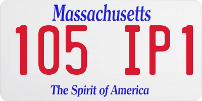 MA license plate 105IP1