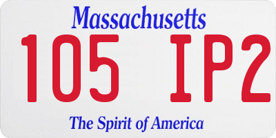 MA license plate 105IP2