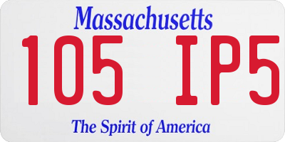 MA license plate 105IP5