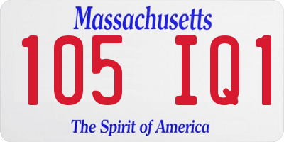 MA license plate 105IQ1