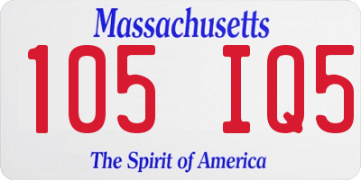MA license plate 105IQ5